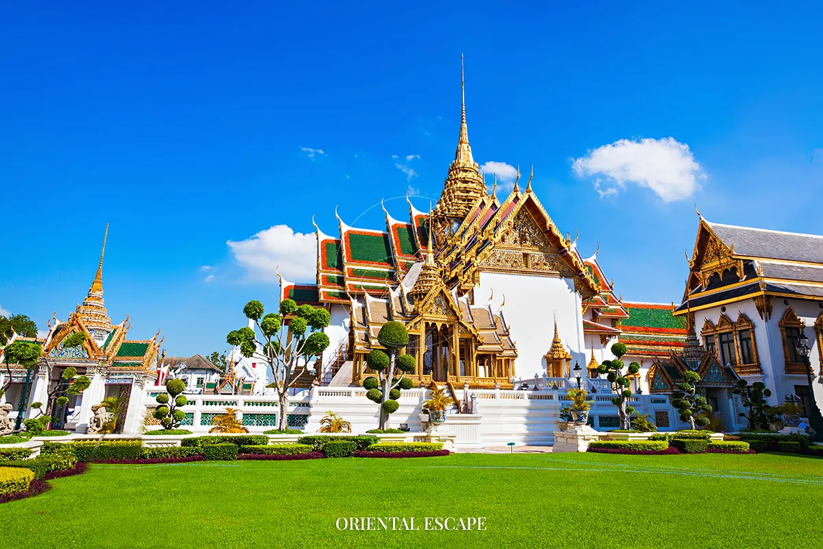The Grand Palace in Bangkok showcases intricate Thai architecture and is a key cultural attraction for visitors to Thailand